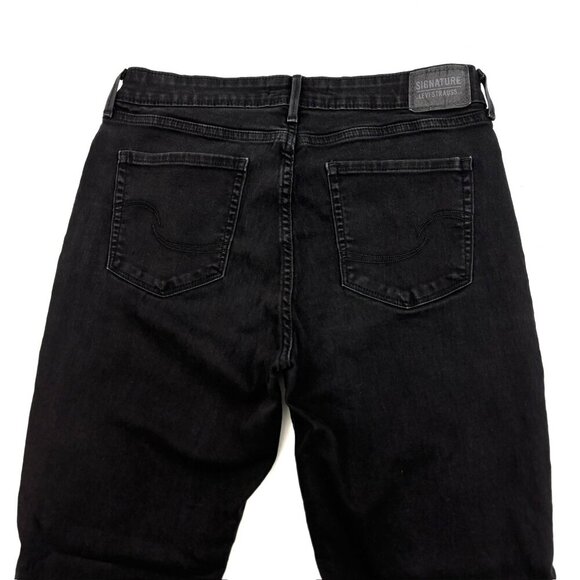 Signature Mid Rise Skinny Women's size 12 Long Black Denim jeans - Picture 4 of 4